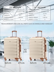 Flight Knight Medium Cream Check-In Hold Luggage Hardcase Travel Suitcases Set Of 2 - Image 3 of 8