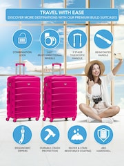 Flight Knight Pink Medium Check-In Hold Luggage Hardcase Travel Suitcases Set of 2 - Image 2 of 8