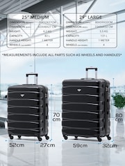 Flight Knight Medium and Large Check-In Hold Luggage Hardcase Travel Black Suitcases Set Of 2 - Image 3 of 8