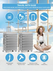 Flight Knight Metallic Medium Check-In Hold Luggage Hardcase Travel Suitcases Set of 2 - Image 2 of 8