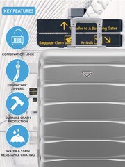 Flight Knight Metallic Medium Check-In Hold Luggage Hardcase Travel Suitcases Set of 2 - Image 6 of 8