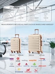 Flight Knight Medium and Small Cream Check-In and Carry-On Hardcase Travel Suitcases Set Of 2 - Image 3 of 8
