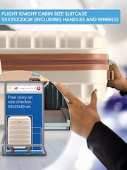 Flight Knight Medium and Small Cream Check-In and Carry-On Hardcase Travel Suitcases Set Of 2 - Image 4 of 8