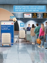 Flight Knight Medium and Small Cream Check-In and Carry-On Hardcase Travel Suitcases Set Of 2 - Image 8 of 8