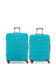 Flight Knight Medium and Large Blue Check-In Hold Luggage Hardcase Travel Suitcases Set Of 2 - Image 1 of 8