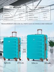 Flight Knight Medium and Large Blue Check-In Hold Luggage Hardcase Travel Suitcases Set Of 2 - Image 3 of 8