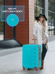 Flight Knight Medium and Large Blue Check-In Hold Luggage Hardcase Travel Suitcases Set Of 2 - Image 5 of 8