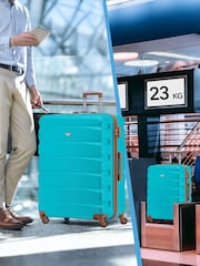 Flight Knight Medium and Large Blue Check-In Hold Luggage Hardcase Travel Suitcases Set Of 2 - Image 6 of 8
