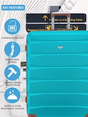 Flight Knight Medium and Large Blue Check-In Hold Luggage Hardcase Travel Suitcases Set Of 2 - Image 7 of 8
