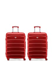 Set Of 2 Medium Check-In Hold Luggage Hardcase Travel Suitcases - Image 1 of 8