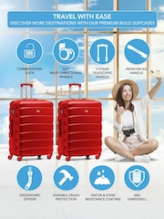 Set Of 2 Medium Check-In Hold Luggage Hardcase Travel Suitcases - Image 2 of 8