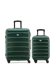 CABIN PRO Medium Green Check In & Small Carry On Hardcase Travel Suitcases Set Of 2 - Image 1 of 8