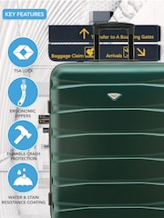 CABIN PRO Medium Green Check In & Small Carry On Hardcase Travel Suitcases Set Of 2 - Image 6 of 8