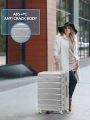 CABIN PRO Silver Set of 2 Medium & Large Check-In Hold Luggage Hardcase Travel Suitcases - Bild 5 von 8