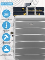 CABIN PRO Silver Set of 2 Medium & Large Check-In Hold Luggage Hardcase Travel Suitcases - Bild 6 von 8