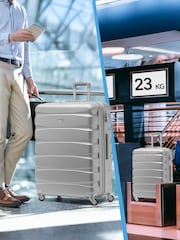 CABIN PRO Silver Set of 2 Medium & Large Check-In Hold Luggage Hardcase Travel Suitcases - Bild 8 von 8
