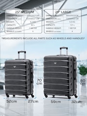 CABIN PRO Medium & Large Grey Check In Hold Luggage Hardcase Travel Suitcases Set Of 2 - Image 3 of 8