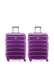 CABIN PRO Purple Set of 2 Medium Check-In Hold Luggage Hardcase Travel Suitcases - Bild 1 von 8