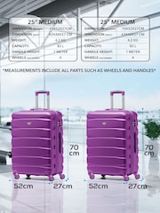 CABIN PRO Purple Set of 2 Medium Check-In Hold Luggage Hardcase Travel Suitcases - Bild 3 von 8