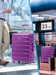 CABIN PRO Purple Set of 2 Medium Check-In Hold Luggage Hardcase Travel Suitcases - Bild 8 von 8