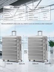 CABIN PRO Silver Set of 2 Large Check-In Hold Luggage Hardcase Travel Suitcases - Bild 3 von 8