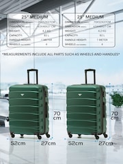 CABIN PRO Medium Green Check In Hold Luggage Hardcase Travel Suitcases Set Of 2 - Image 3 of 8