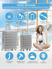 CABIN PRO Silver Set of 2 Medium Check-In & Small Carry-On Hardcase Travel Suitcases - Image 2 of 8