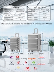 CABIN PRO Silver Set of 2 Medium Check-In & Small Carry-On Hardcase Travel Suitcases - Image 3 of 8