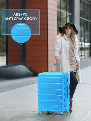 Set Of 2 Medium Check-In Hold Luggage Hardcase Travel Suitcases - Image 5 of 8