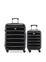 Flight Knight Medium Check In and Small Carry On Hardcase Travel Black Suitcases Set Of 2 - Image 1 of 8