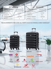 Flight Knight Medium Check In and Small Carry On Hardcase Travel Black Suitcases Set Of 2 - Image 3 of 8
