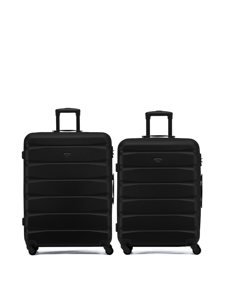 Set Of 2 Medium & Large Check-In Hold Luggage Hardcase Travel Suitcases - Image 1 of 8