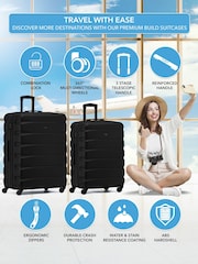 Set Of 2 Medium & Large Check-In Hold Luggage Hardcase Travel Suitcases - Image 2 of 8