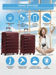 Set Of 2 Medium & Large Check-In Hold Luggage Hardcase Travel Suitcases - Image 2 of 8