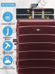 Set Of 2 Medium & Large Check-In Hold Luggage Hardcase Travel Suitcases - Image 6 of 8