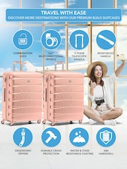 CABIN PRO Large Pink Check In Hold Luggage Hardcase Travel Suitcases Set Of 2 - Image 2 of 8