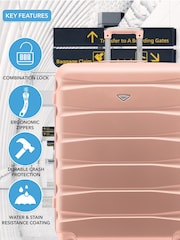 CABIN PRO Large Pink Check In Hold Luggage Hardcase Travel Suitcases Set Of 2 - Image 6 of 8