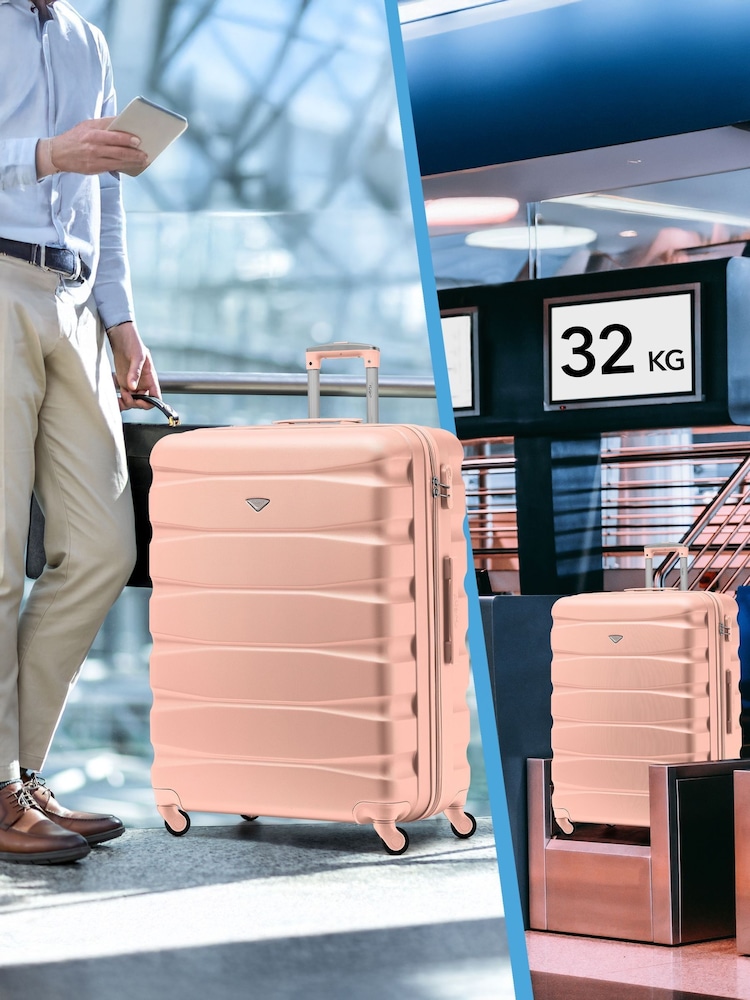 CABIN PRO Large Pink Check In Hold Luggage Hardcase Travel Suitcases Set Of 2 - Image 8 of 8