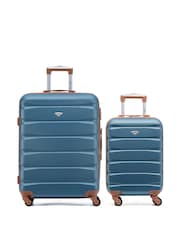 CABIN PRO Medium Blue Check In & Small Carry On Hardcase Travel Suitcases Set Of 2 - Image 1 of 8