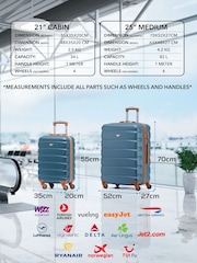 CABIN PRO Medium Blue Check In & Small Carry On Hardcase Travel Suitcases Set Of 2 - Image 3 of 8