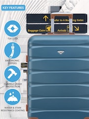 CABIN PRO Medium Blue Check In & Small Carry On Hardcase Travel Suitcases Set Of 2 - Image 6 of 8