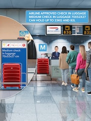 CABIN PRO Medium Red Check In & Small Carry On Hardcase Travel Suitcases Set Of 2 - Image 8 of 8