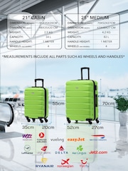 CABIN PRO Medium Green Check In & Small Carry On Hardcase Travel Suitcases Set Of 2 - Image 3 of 8