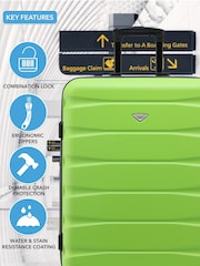 CABIN PRO Medium Green Check In & Small Carry On Hardcase Travel Suitcases Set Of 2 - Image 6 of 8