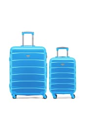 CABIN PRO Medium Blue Check In & Small Carry On Hardcase Travel Suitcases Set Of 2 - Image 1 of 7