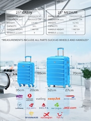 CABIN PRO Medium Blue Check In & Small Carry On Hardcase Travel Suitcases Set Of 2 - Image 3 of 7
