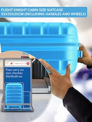 CABIN PRO Medium Blue Check In & Small Carry On Hardcase Travel Suitcases Set Of 2 - Image 4 of 7