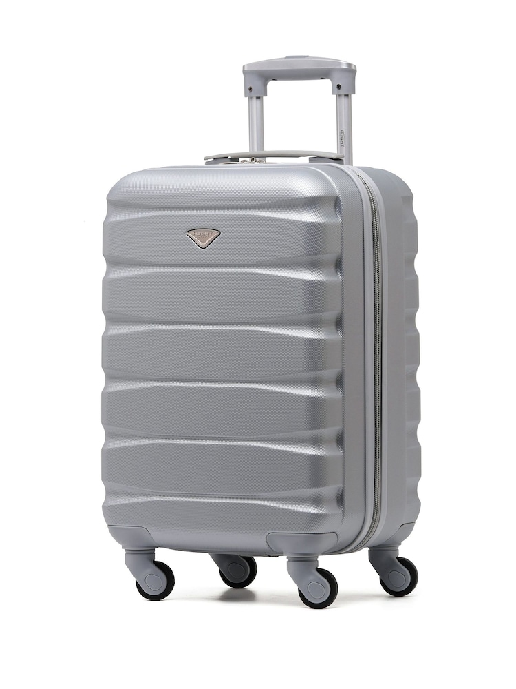 Flight Knight Silver 55x35x25cm 4 Wheel ABS Hard Case Cab Luggage - Image 1 of 7 Flight Knight Silver 55x35x25cm 4 Wheel ABS Hard Case Cab Luggage - Image 1 of 7
