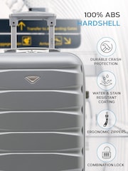 Flight Knight Silver 55x35x25cm 4 Wheel ABS Hard Case Cab Luggage - Image 4 of 7