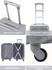 Flight Knight Silver 55x35x25cm 4 Wheel ABS Hard Case Cab Luggage - Image 5 of 7